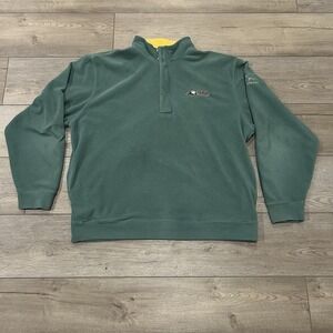 Jack Nicklaus Mens Golf Sweater 1/4 Zip Fleece‎ Pull Over Size XL Green, Flaw